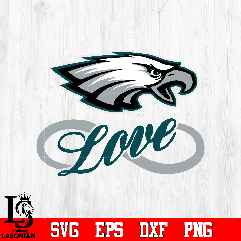 Philadelphia eagles love svg dxf eps png file â