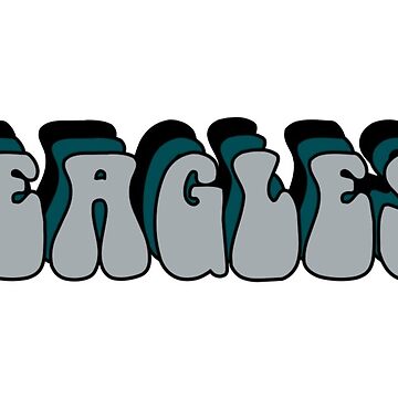 Philadelphia eagles three color bubble letters sticker for sale by gracesgraphics