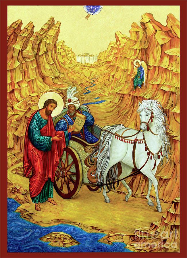 Philip and the ethiopian painting by ann chapin