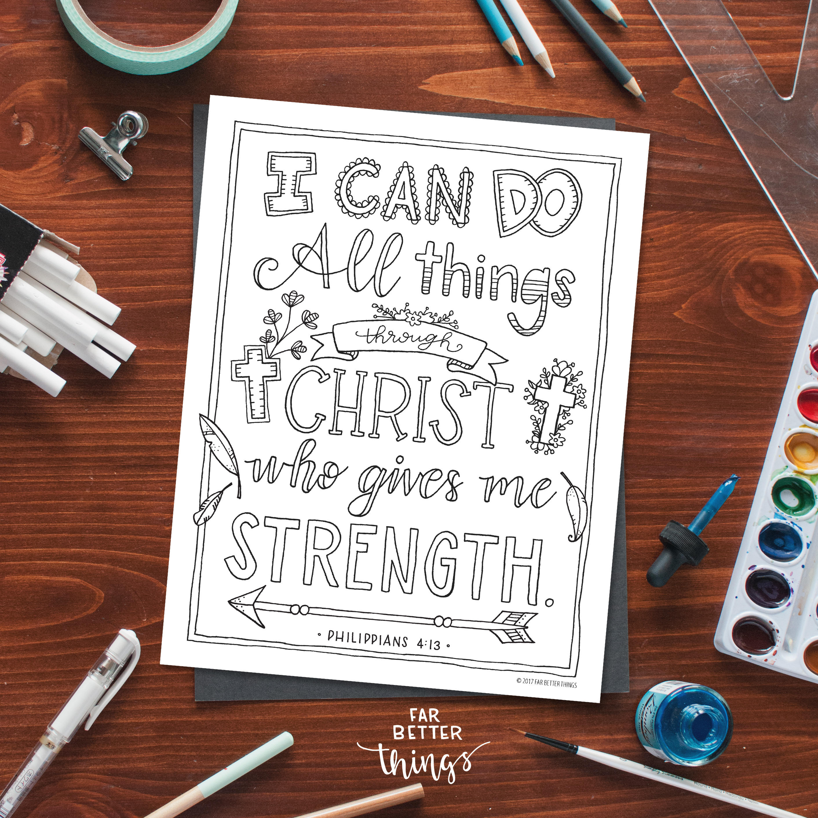 Bible verse coloring page philippians printable coloring page bible coloring page christian kids activity christian coloring
