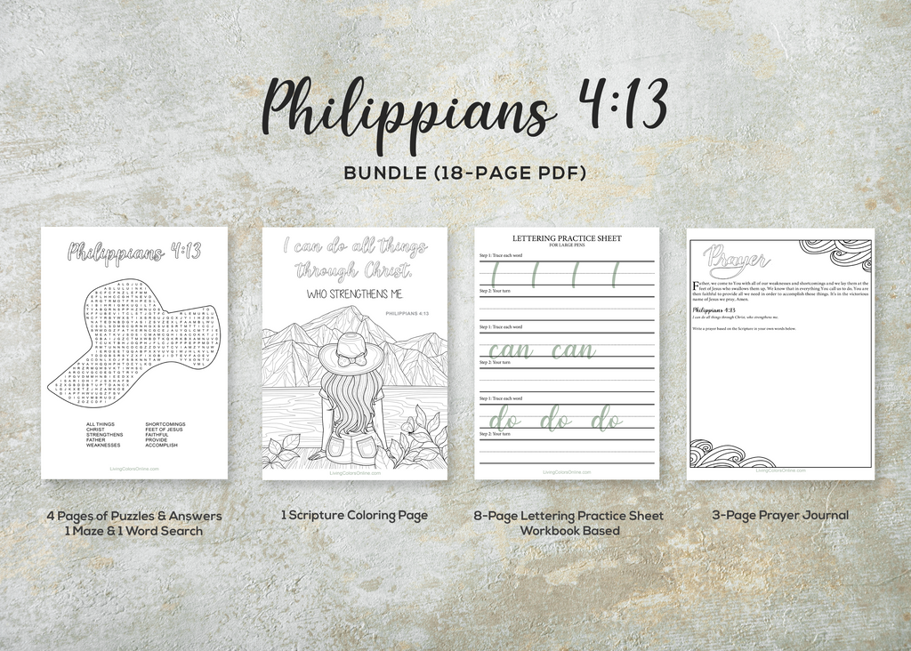 Scripture printable bundle philippians â book marketing shop