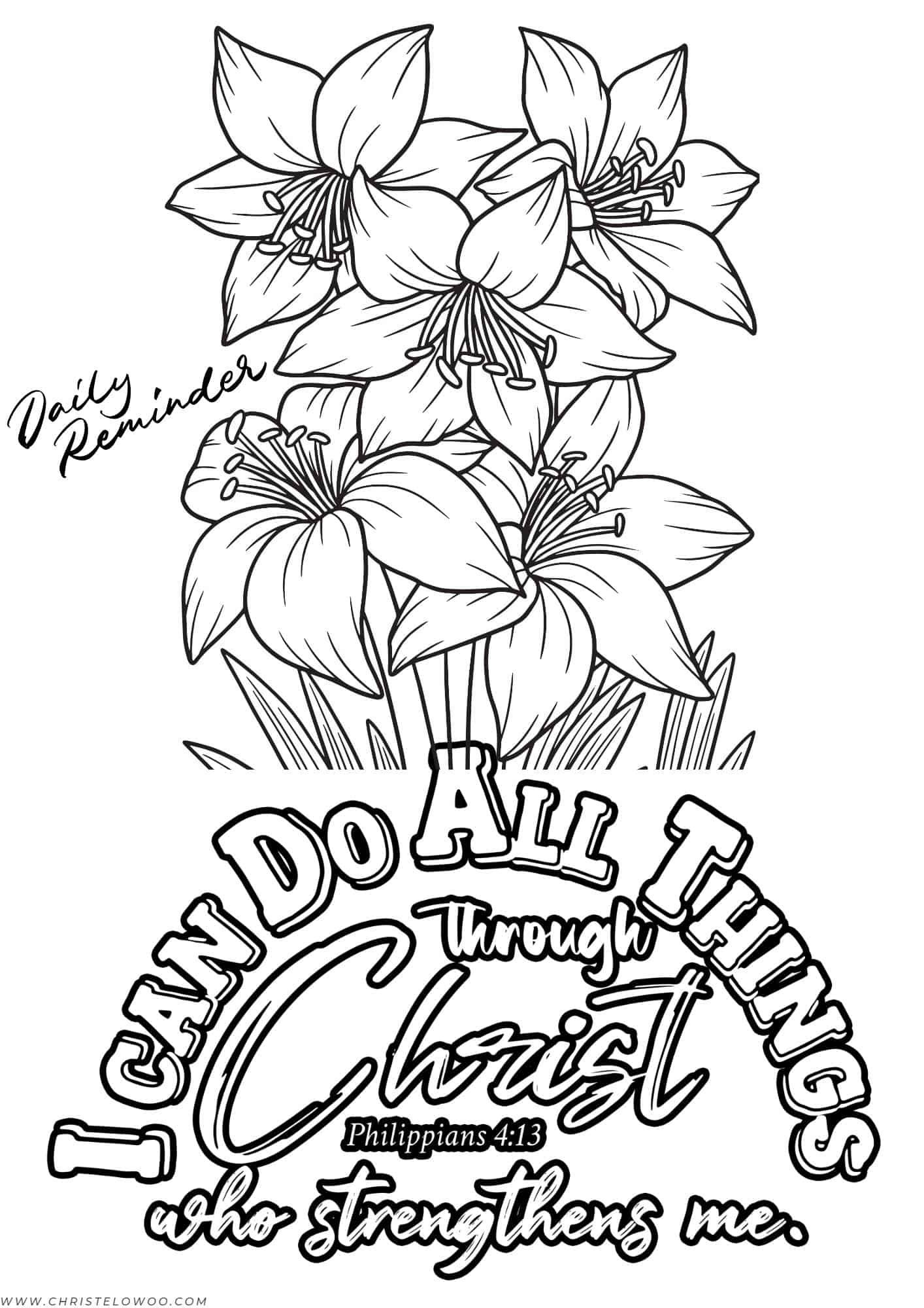 Coloring sheets posaffirmations bible verses â christel owoo