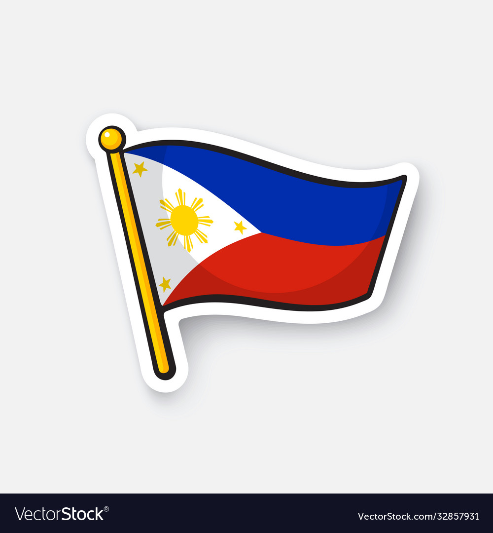 Sticker flag philippines royalty free vector image