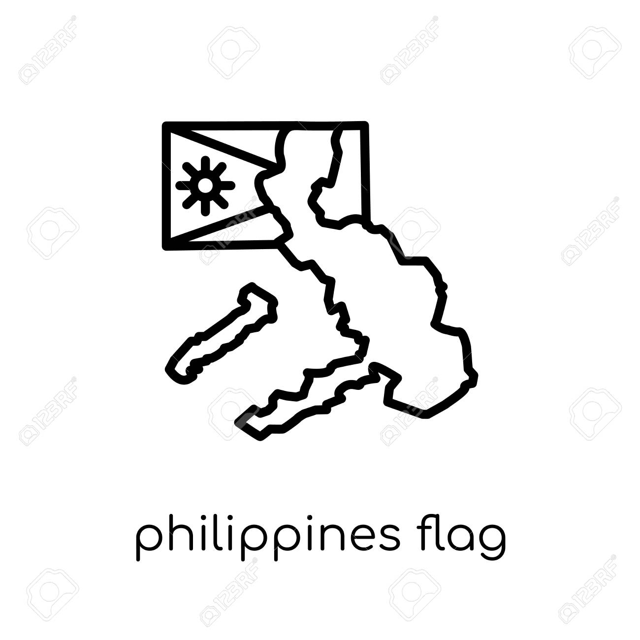 Philippines flag icon trendy modern flat linear vector philippines flag icon on white background from thin line country flags collection editable outline stroke vector illustration royalty free svg cliparts vectors and stock