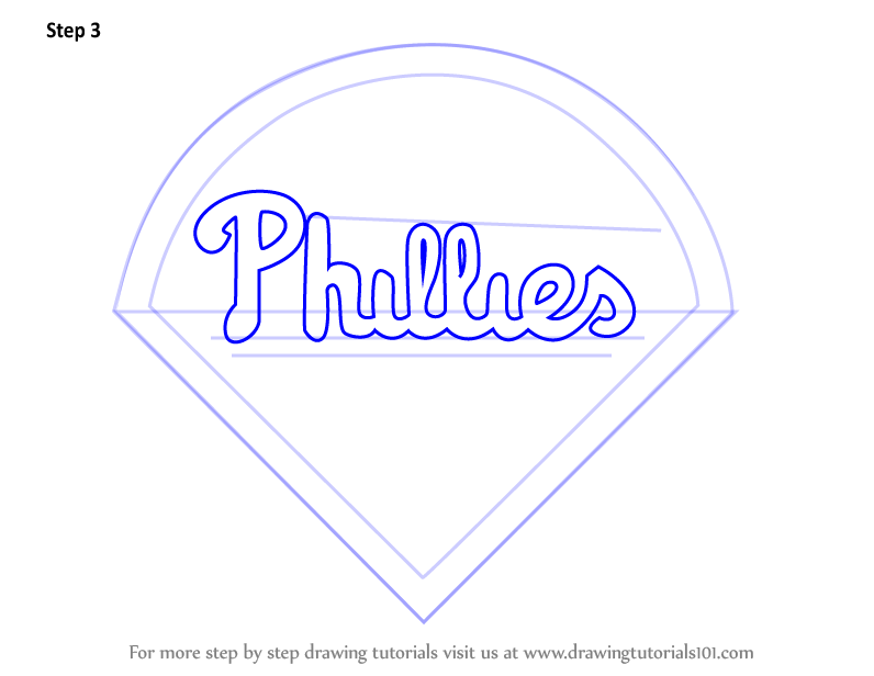 How to draw philadelphia phillies logo mlb step by step