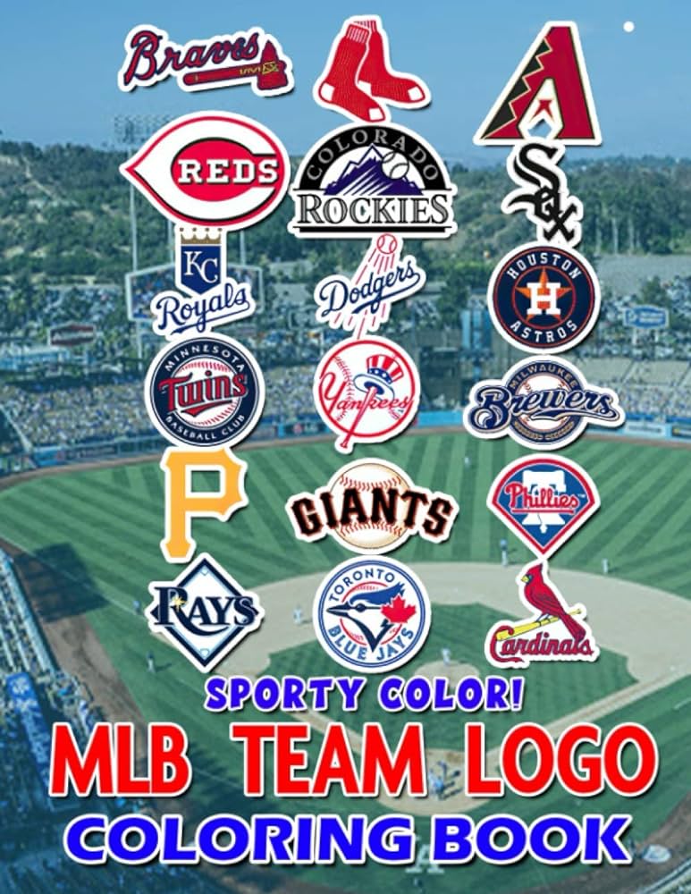 Sporty color mlb team logo coloring page a coloring book featuring mlb team logo high quality images for all ages by
