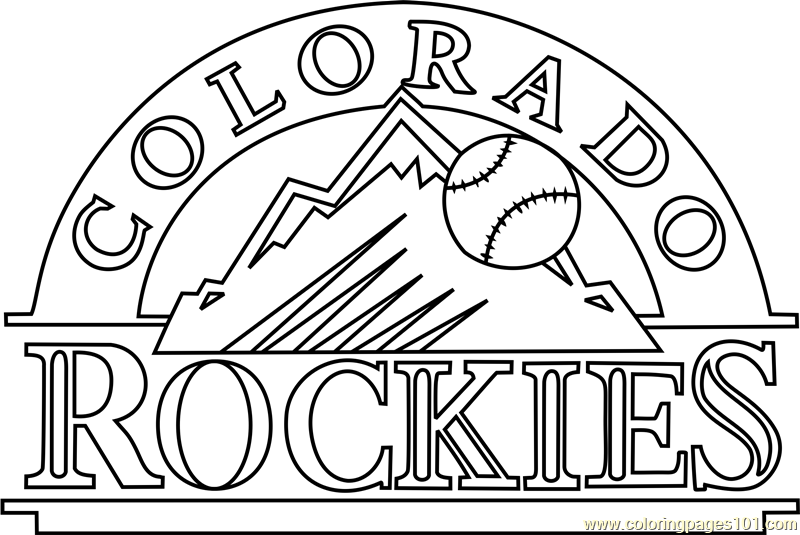 Colorado rockies logo coloring page for kids