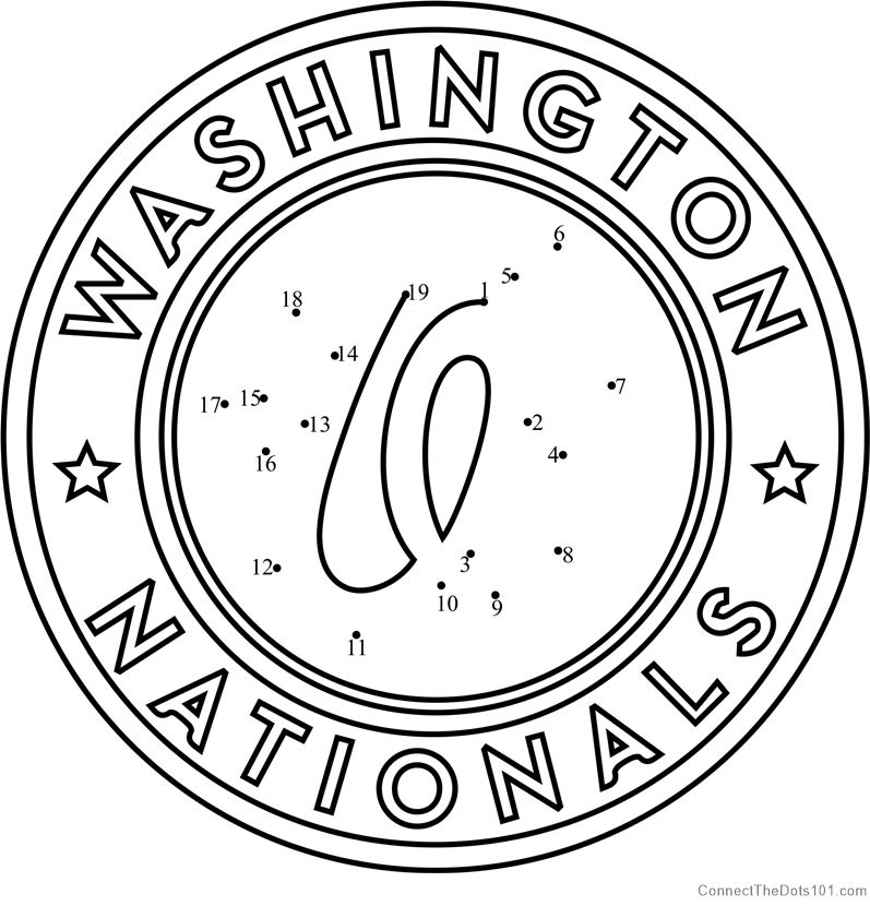 Washington nationals logo dot to dot printable worksheet
