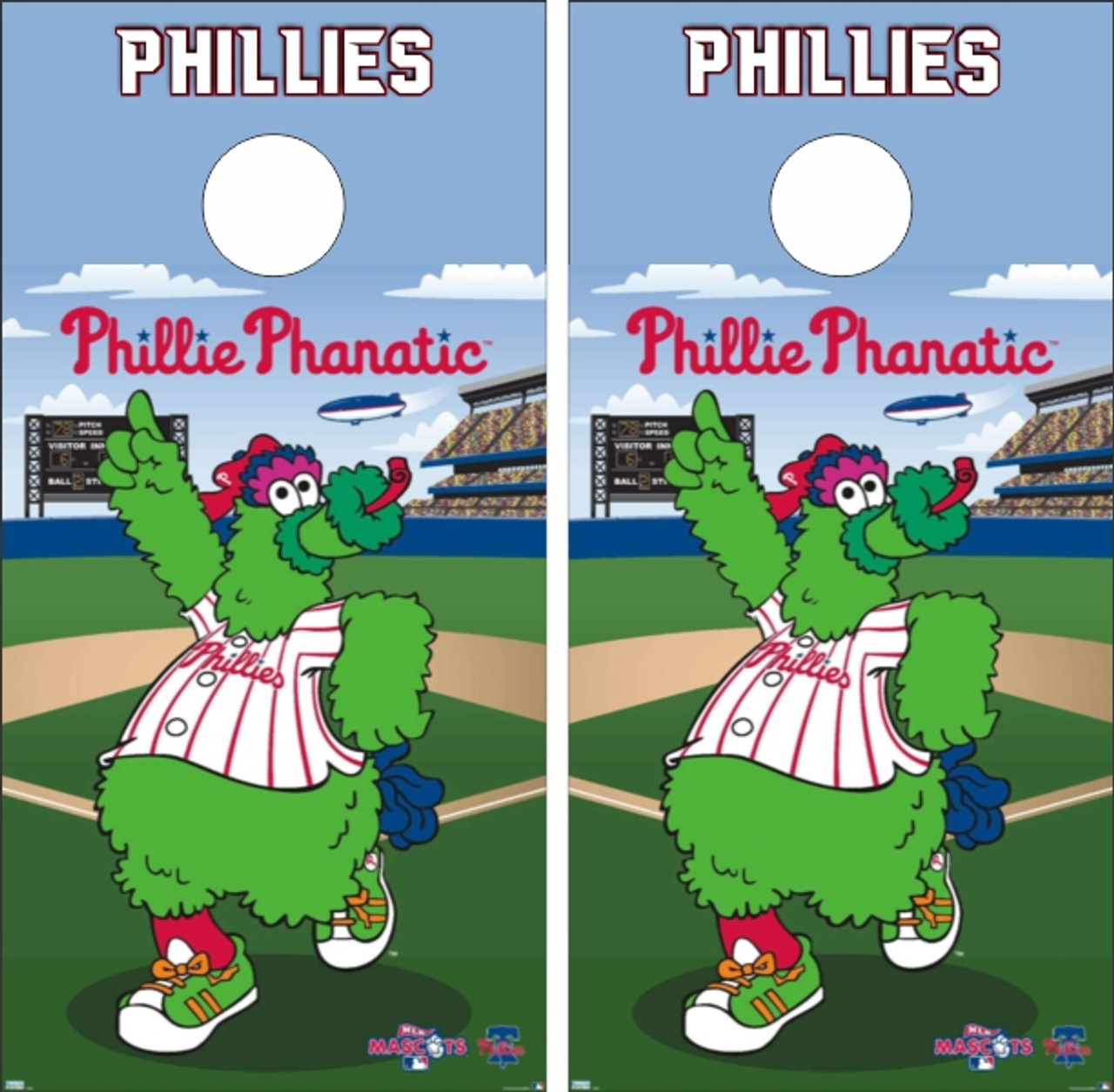 Phillie phanatic version cornhole wraps