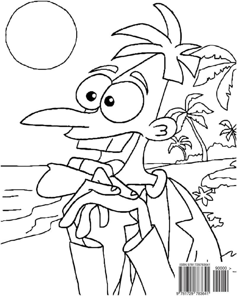 Phineas and ferb coloring book coloring book for kids and adults activity book with fun easy and relaxing coloring pages by