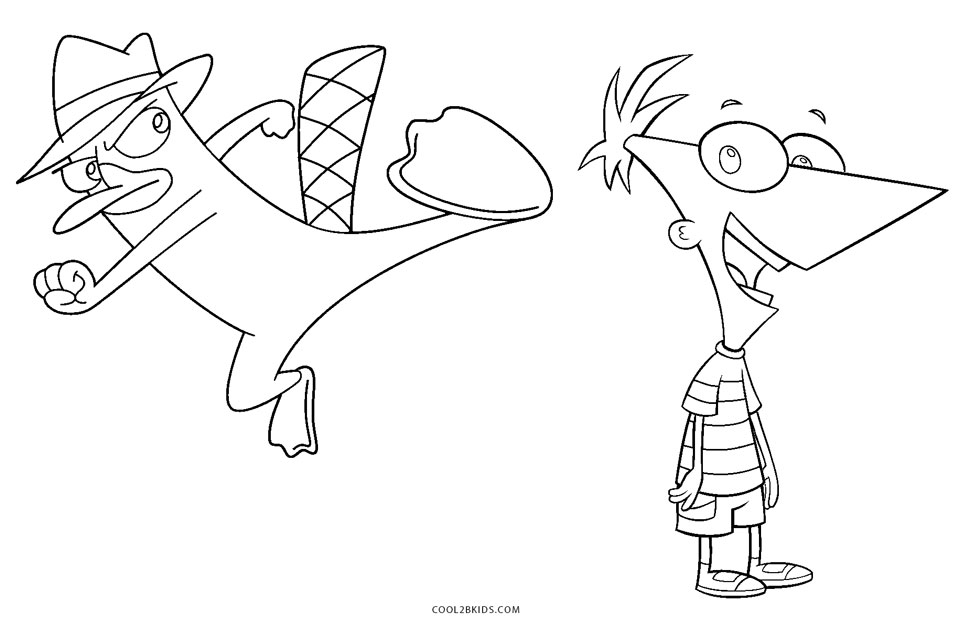 Free printable phineas and ferb coloring pages for kids