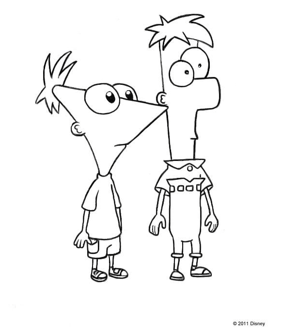 Phineas and ferb coloring pages printable for free download