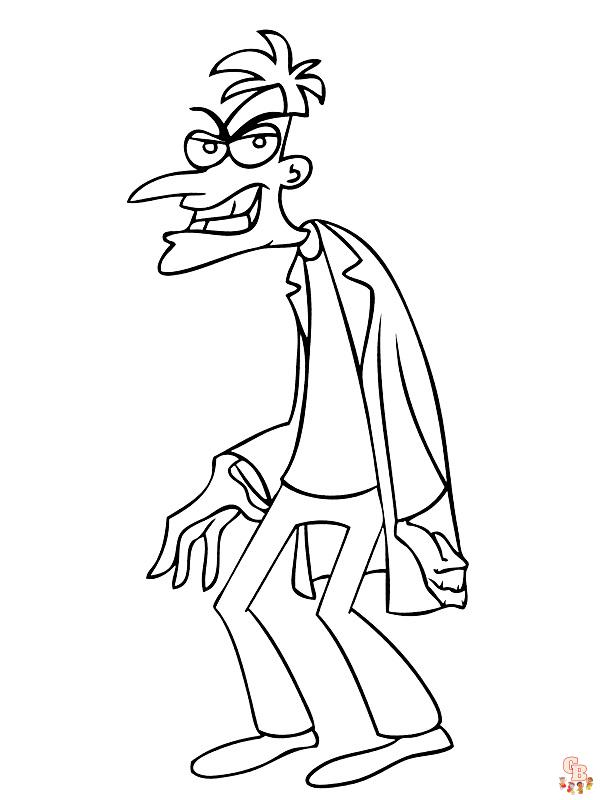 Enjoy coloring with phineas and ferb coloring pages