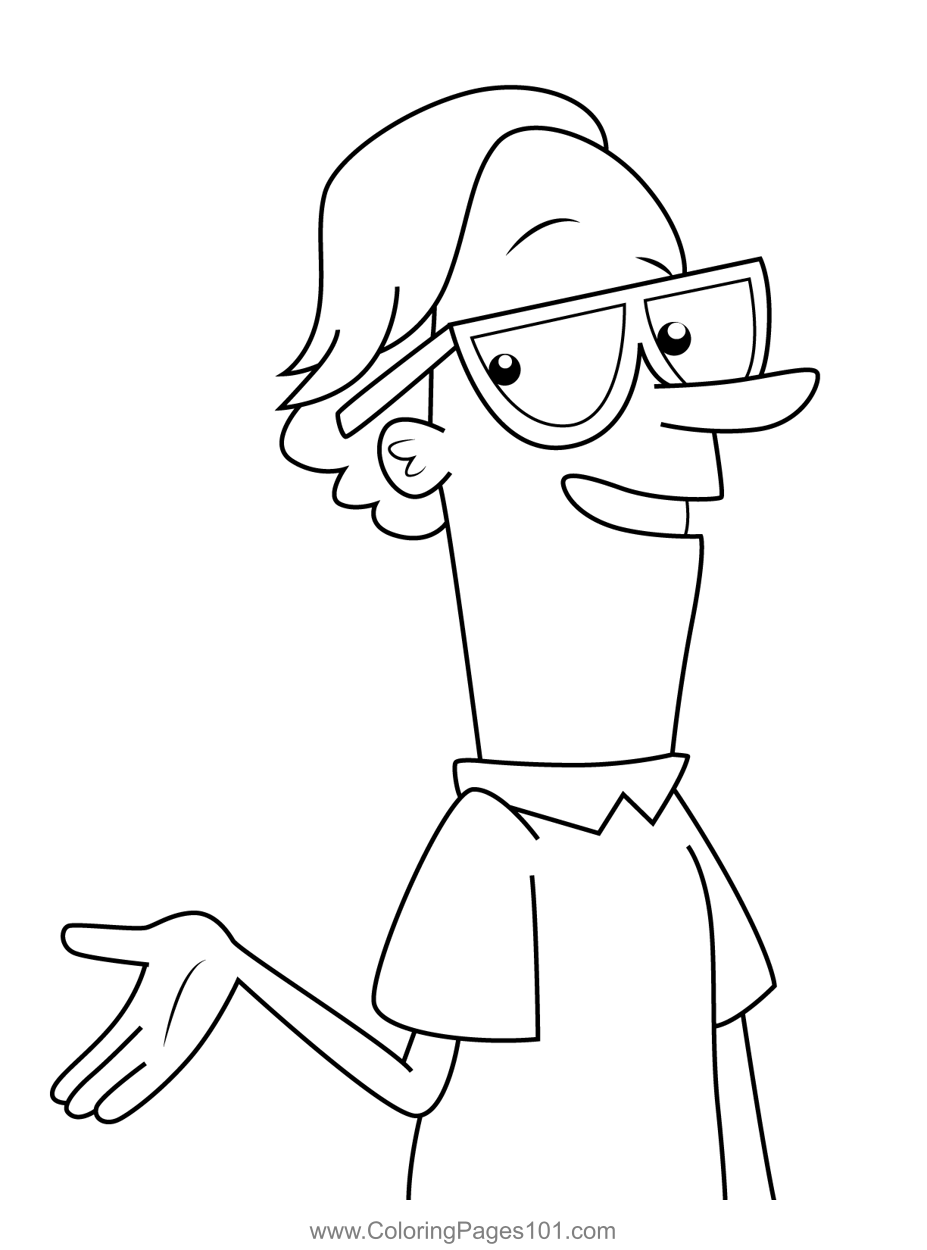 Albert du bois phineas and ferb coloring page for kids