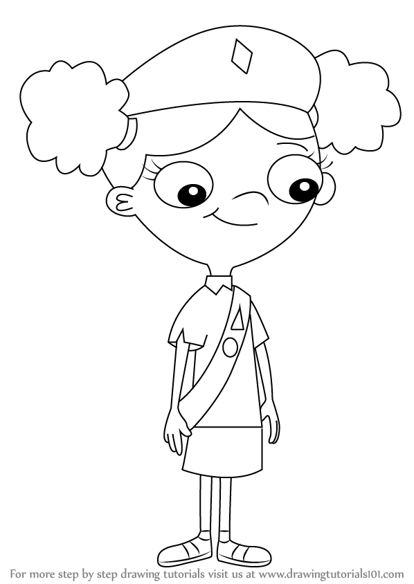 How to draw holly from phineas and ferb phineas and ferb step by step