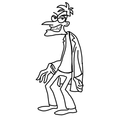 How to draw dr doofenshmirtz from phineas and ferb for kids step by step drawing lesson