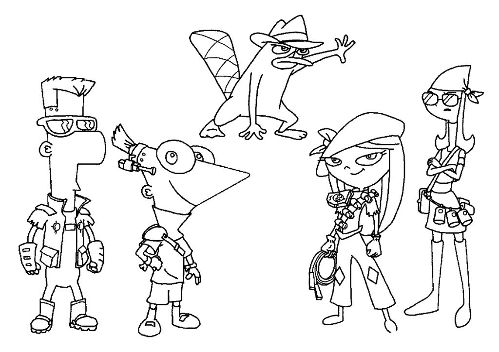 Phineas and ferb coloring pages to download and print for free