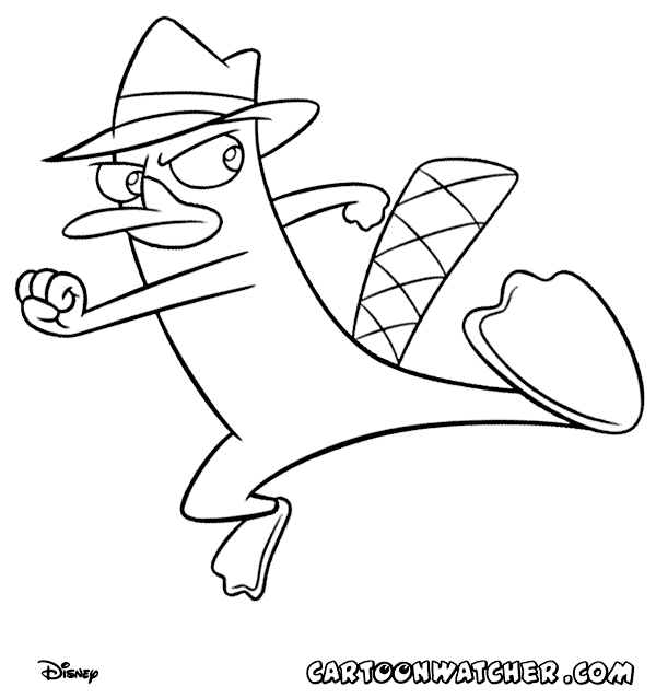 Agent p from phineas and ferb coloring page