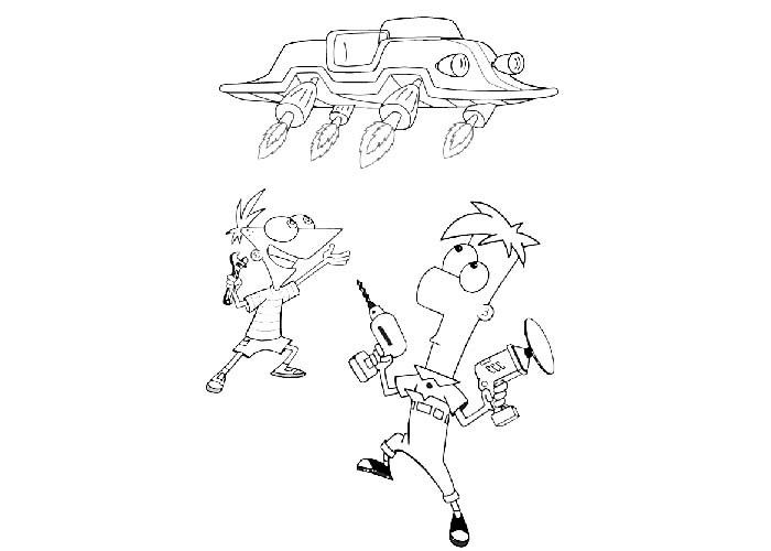 Phineas and ferb coloring pages for kids
