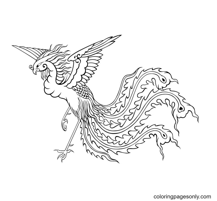 Phoenix coloring pages printable for free download