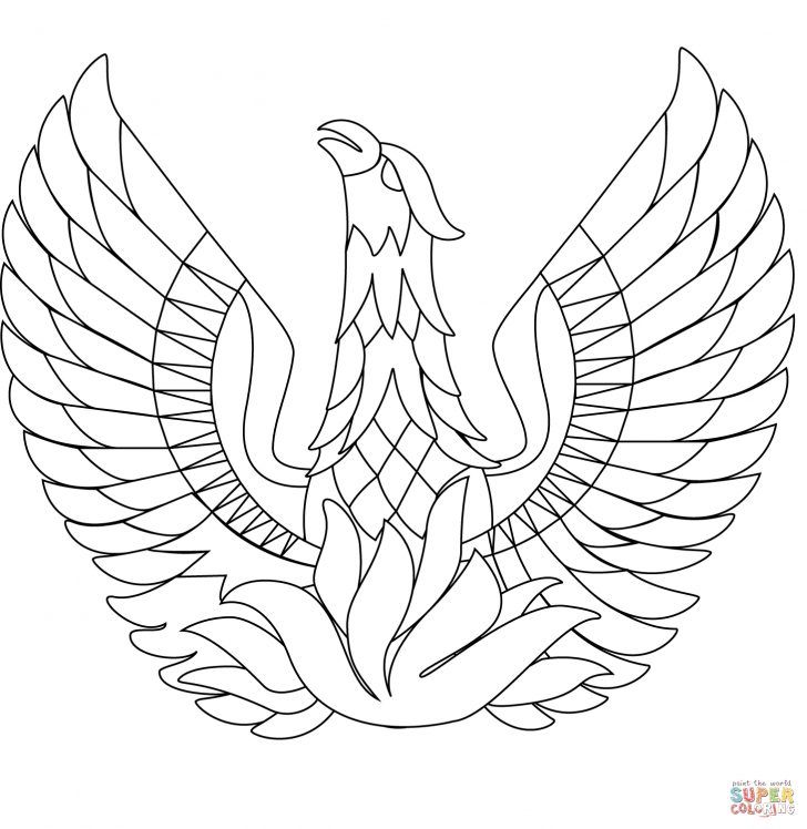 Wonderful picture of phoenix coloring page