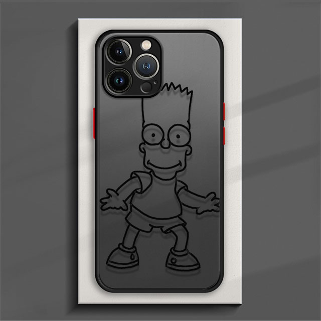Bart simpson coloring pages phone case for iphone pro max s plus x xs xr mini back hard shockproof shell