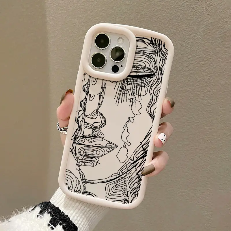 Phone case with sad face graphic anti fall for iphone