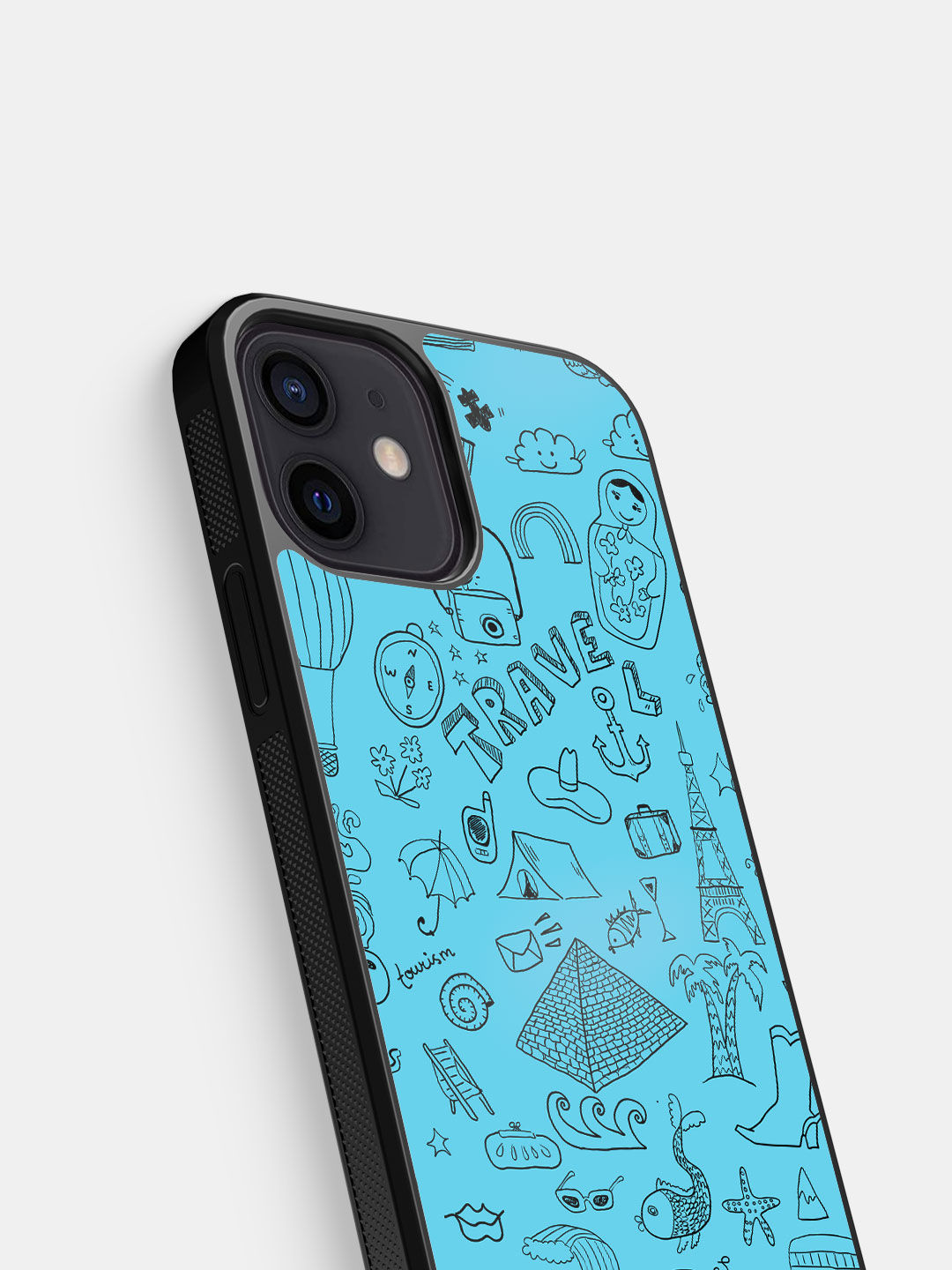 Buy blue travel doodle bumper case for iphone pro max online