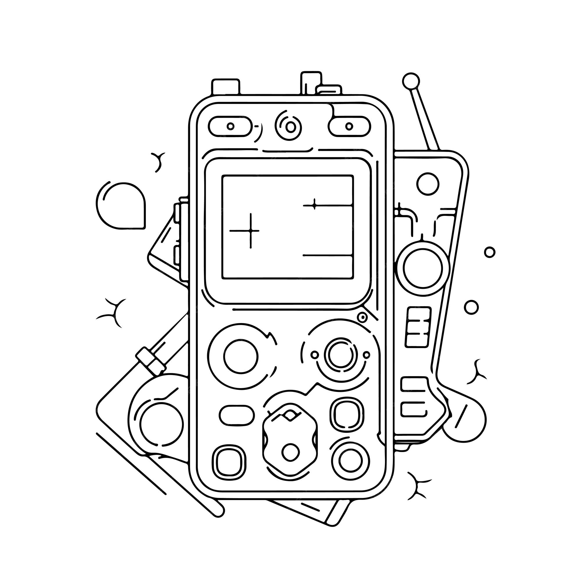 Premium vector sketch hand drawn single line art coloring page phone day