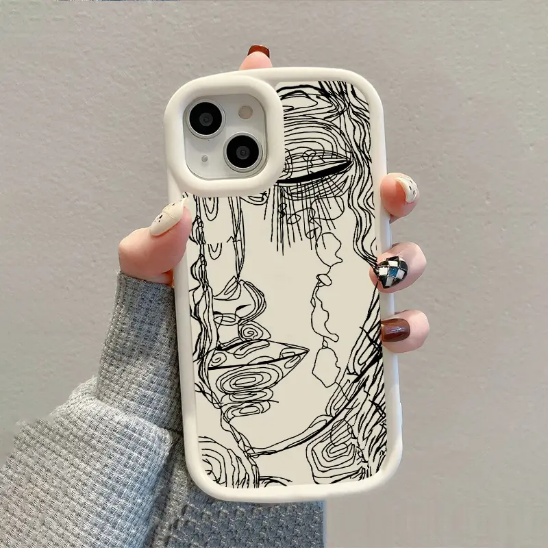 Phone case with sad face graphic anti fall for iphone