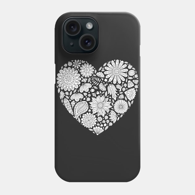 Flowers heart coloring page flourish and bloom