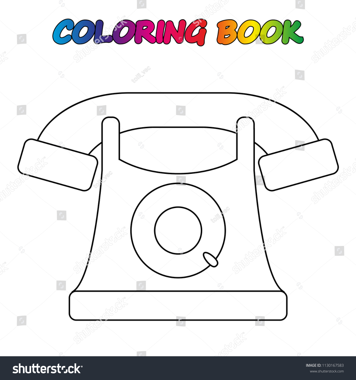 Phone coloring book coloring page educate stock vector royalty free