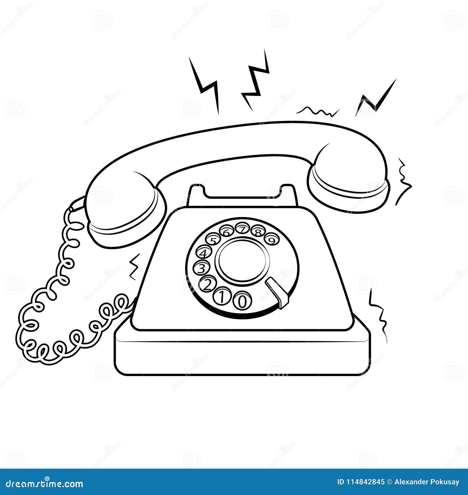 Red hot old phone coloring book vector stock vector