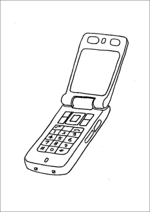 Open cell phone coloring page