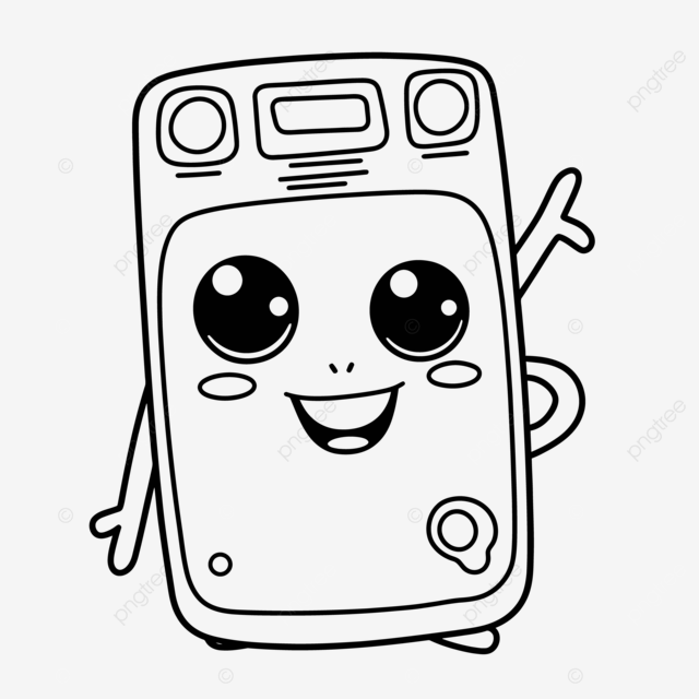 Cartoon cell phone is shown coloring page outline sketch drawing vector car drawing phone drawing cartoon drawing png and vector with transparent background for free download