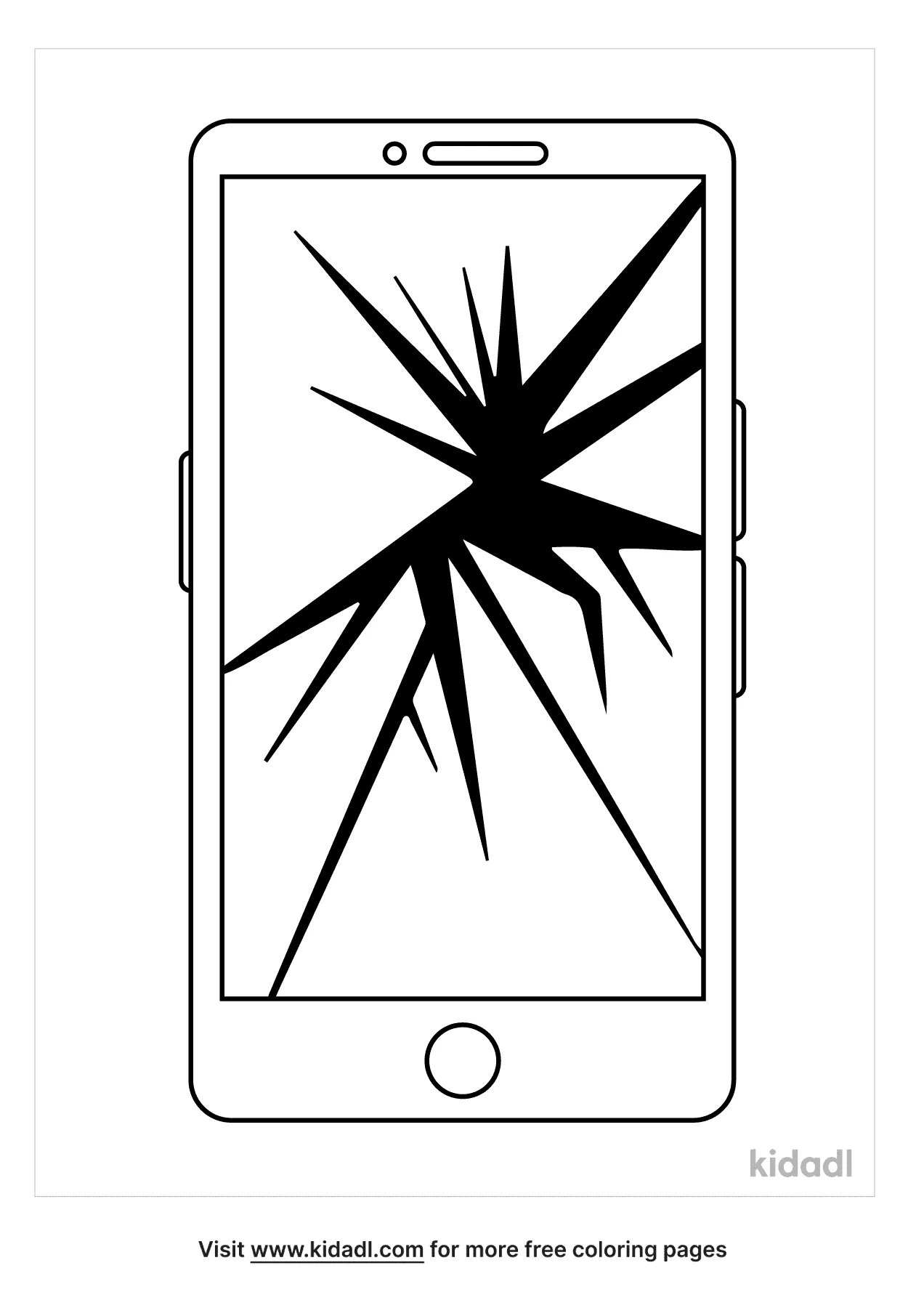 Free broken phone coloring page coloring page printables