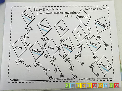Phonics coloring worksheets for word families freebies