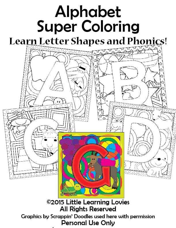Alphabet coloring blocks â upper case â little learning lovies
