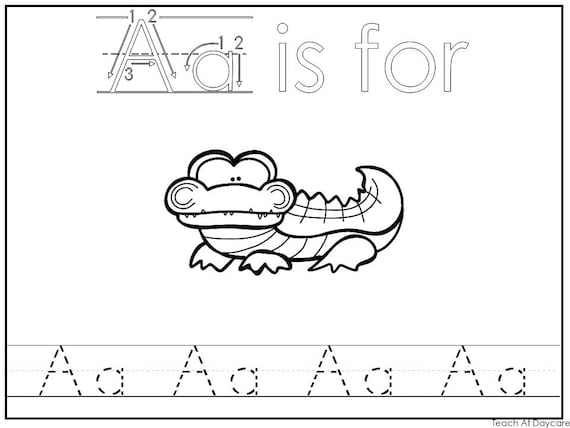 Alphabet animal phonics color and trace worksheets preschool