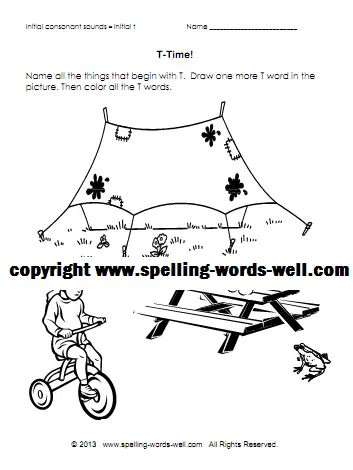 Phonics coloring pages with beginning sounds