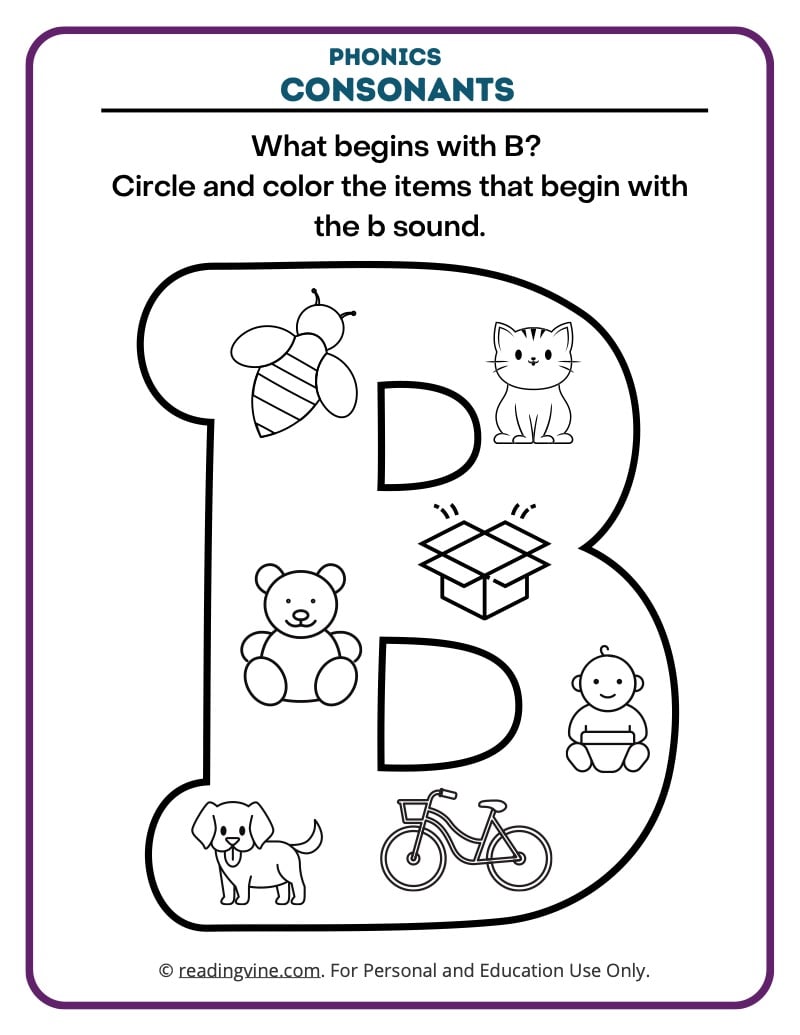 Consonants worksheets