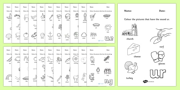 Digraph coloring worksheets phonics teacher