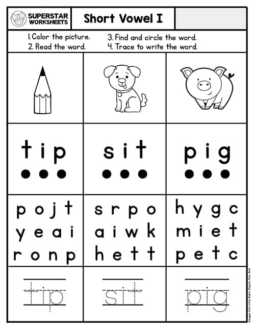 Kindergarten phonics worksheets