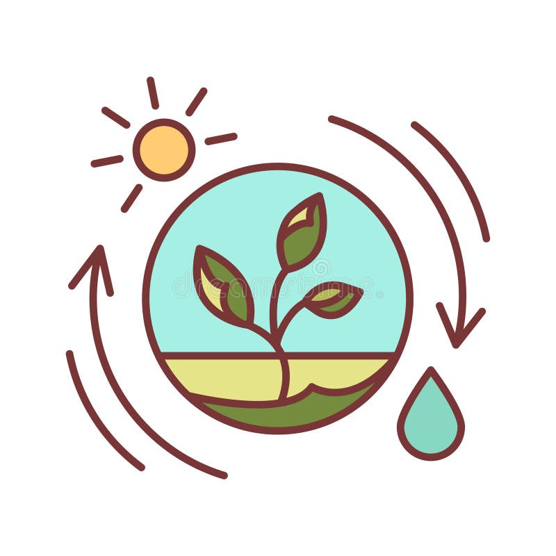 Petent photosynthesis color line icon stock vector