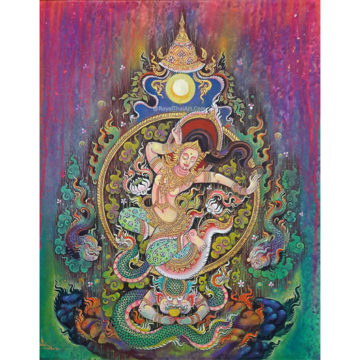 Stunning phra mae thorani painting royal thai art