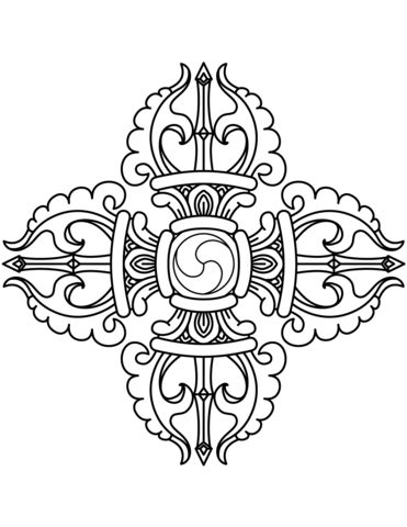 Faith buddhism vajra coloring page free printable coloring pages