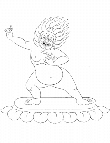 Vajrapani coloring page free printable coloring pages