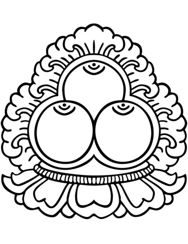 Three jewels symbol coloring page free printable coloring pages