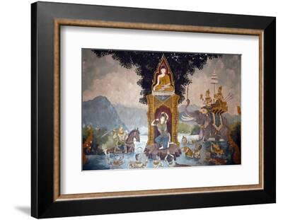 Phra mae thorani twists her long hair and torrents of water create a flood wat phra doi suthep photographic print