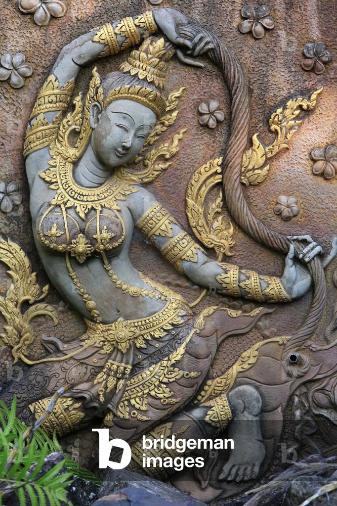 Image of statue of the goddess phra mae thorani earth goddess protector